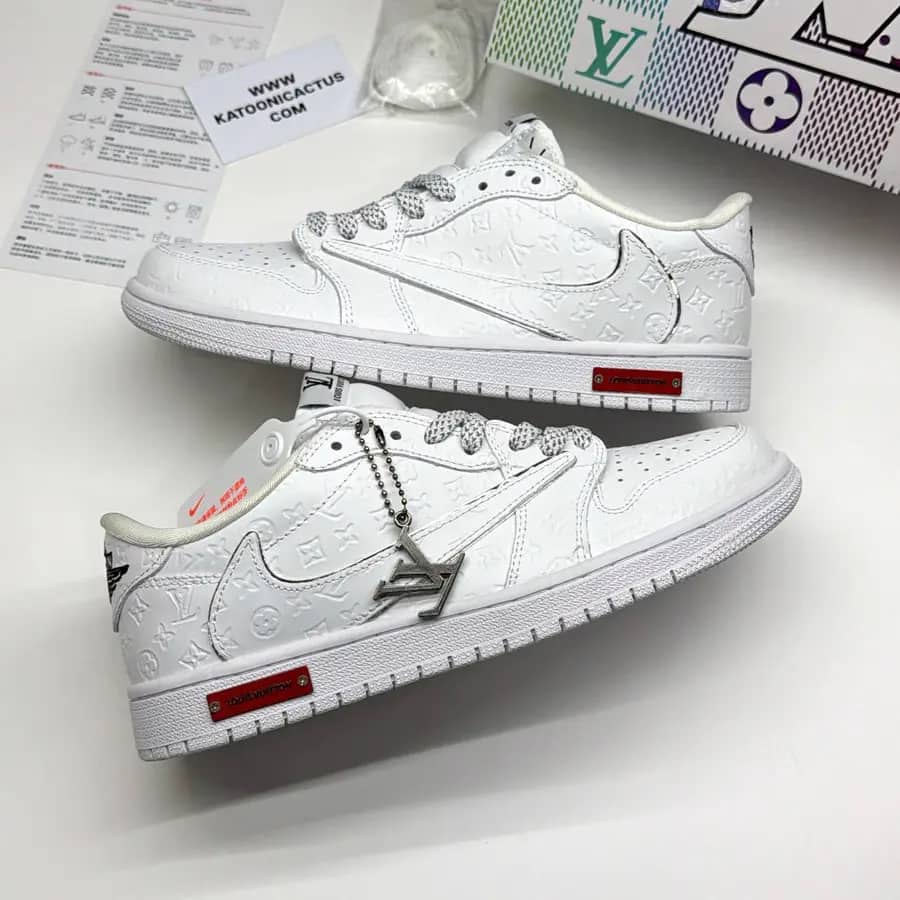 نایک ایر جردن وان لو تراویس اسکات لویی ویتون NIKE AIR JORDAN 1 LOW TRAVIS SCOTT X LOUIS VUITTON