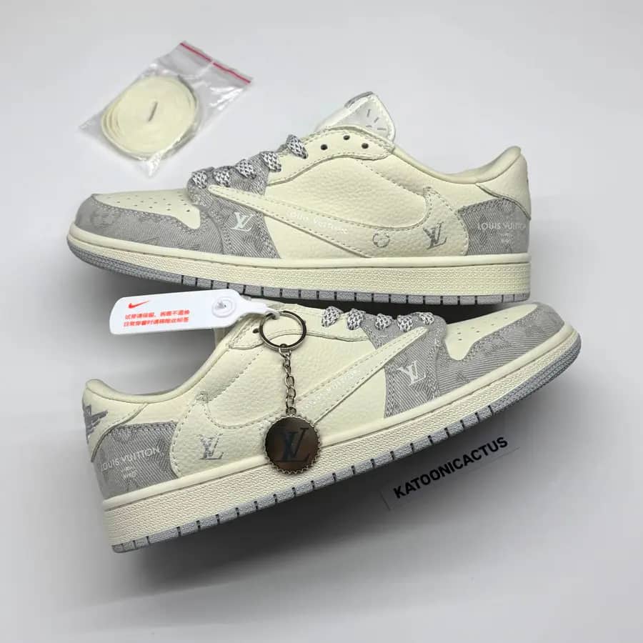 نایک ایر جردن وان لو تراویس اسکات لویی ویتون NIKE AIR JORDAN 1 LOW TRAVIS SCOTT X LOUIS VUITTON