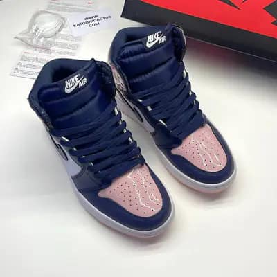 نایک ایر جردن وان ساقدار اتمسفر سورمه ای صورتی NIKE AIR JORDAN 1 HIGH ATMOSPHERE