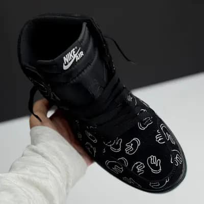 نایک ایر جردن وان ساقدار کاز مشکی NIKE AIR JORDAN 1 HIGH X KAWZ