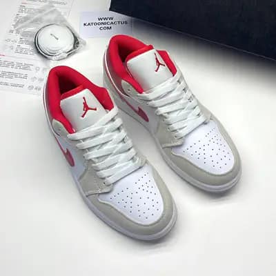 نایک ایر جردن وان لو طوسی قرمز NIKE AIR JORDAN 1 LOW ‌LIGHT IRON ORE/GYM RED