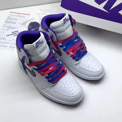 نایک ایر جردن وان ساقدار سفید بنفش NIKE AIR JORDAN 1 HIGH COURT PURPLE WHITE