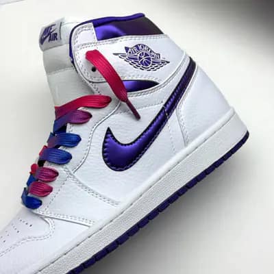 نایک ایر جردن وان ساقدار سفید بنفش NIKE AIR JORDAN 1 HIGH COURT PURPLE WHITE