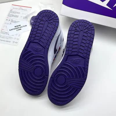 نایک ایر جردن وان ساقدار سفید بنفش NIKE AIR JORDAN 1 HIGH COURT PURPLE WHITE