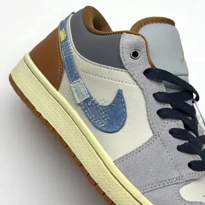 نایک ایر جردن وان لو فانتوم ریپرد دنیم اسووش NIKE AIR JORDAN 1 LOW SE PHANTOM REPAIRED DENIM SWOOSH