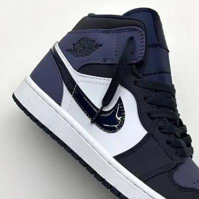 نایک ایر جردن وان ساقدار سورمه ای بنفش NIKE AIR JORDAN 1 MID OBSIDIAN SANDED PURPLE