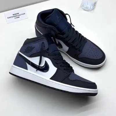 نایک ایر جردن وان ساقدار سورمه ای بنفش NIKE AIR JORDAN 1 MID OBSIDIAN SANDED PURPLE