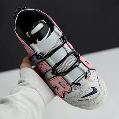 نایک ایر مور آپتمپو کرم صورتی NIKE AIR MORE UPTEMPO