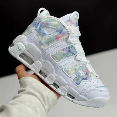 نایک ایر مور آپتمپو سفید آبی کهکشانی NIKE AIR MORE UPTEMPO