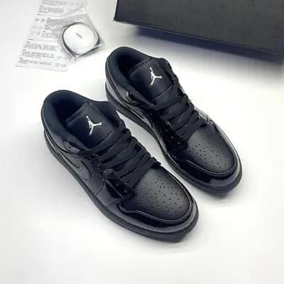 نایک ایر جردن وان لو پتنت الفنت بلک NIKE AIR JORDAN 1 LOW PATENT ELEPHANT BLACK