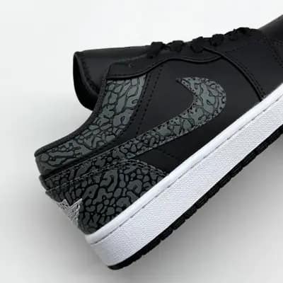 نایک ایر جردن وان لو بلک الفنت NIKE AIR JORDAN 1 LOW BLACK ELEPHANT