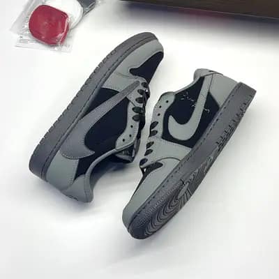 نایک ایر جردن وان لو تراویس اسکات مشکی طوسی NIKE AIR JORDAN 1 LOW TRAVIS SCOTT
