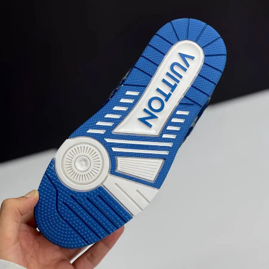 لویی ویتون ترینر سفید آبی LOUIS VUITTON TRAINER