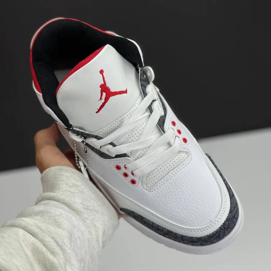 نایک ایر جردن سه سفید قرمز NIKE AIR JORDAN 3 RETRO SE FIRE RED DENIM