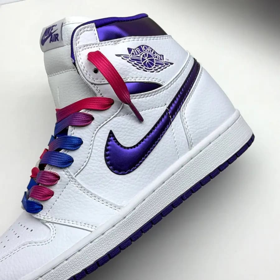نایک ایر جردن وان ساقدار سفید بنفش NIKE AIR JORDAN 1 HIGH COURT PURPLE WHITE