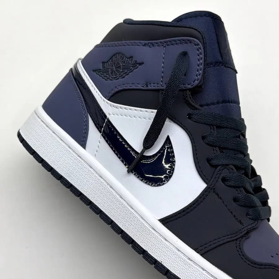 نایک ایر جردن وان ساقدار سورمه ای بنفش NIKE AIR JORDAN 1 MID OBSIDIAN SANDED PURPLE