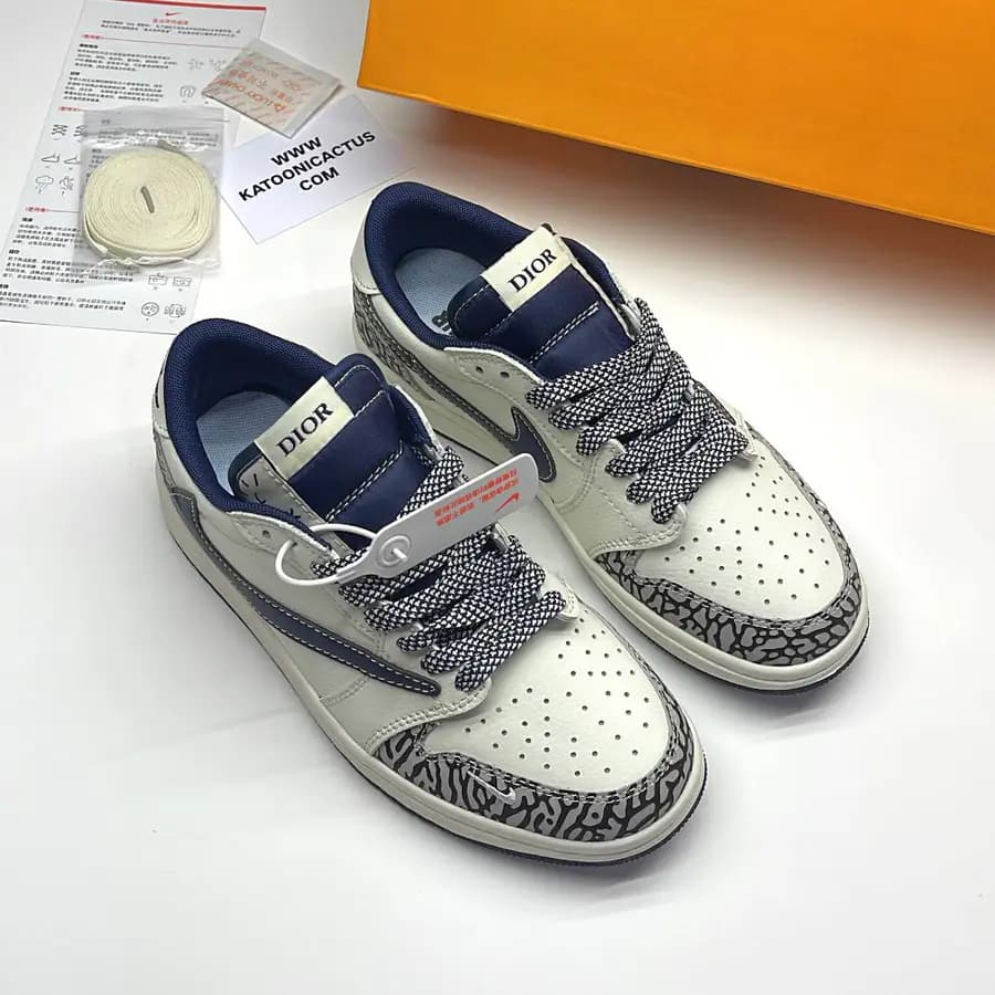 نایک ایر جردن وان لو تراویس دیور NIKE AIR JORDAN 1 LOW TRAVIS SCOTT x DIOR