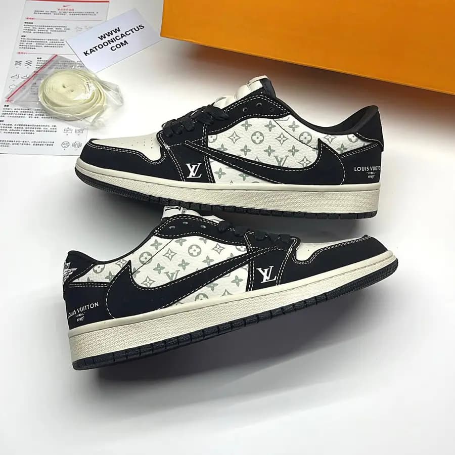 نایک ایر جردن وان لو تراویس اسکات لویی ویتون NIKE AIR JORDAN 1 LOW TRAVIS SCOTT x LOUIS VUITTON